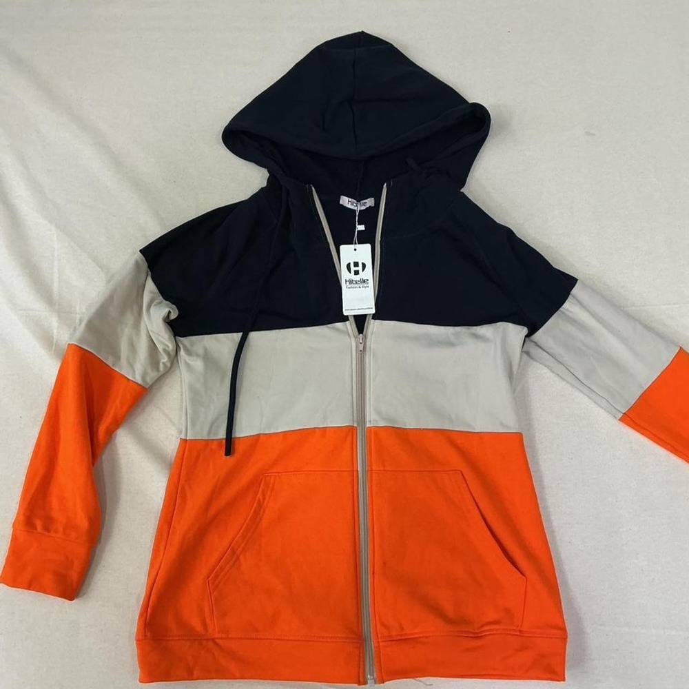 colorblock zip-up hoodie by Hitelle